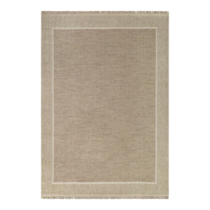 34113 Allen+Roth Beige Indoor/Outdoor Border Area Rug